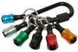 Porte-clés porte-embout - Tige hexagonale 1/4 pouce - Mousqueton - Noir