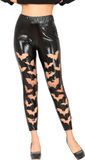 FIESTAS GUIRCA Leggings van kunstleer met zwarte vleermuizen (38-40/M)