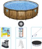 Bestway Swim Vista Bestway Rond Power Steel Swim Vista Zwembad - Houtprint - 488 x 122