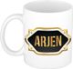 Bellatio Decorations Naam cadeau mok - heren - Arjen - gouden embleem - 300 ml