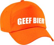 Bellatio Decorations Geef bier tekst petje - oranje - drank - dames en heren - baseball cap - carnaval - foute party kleding