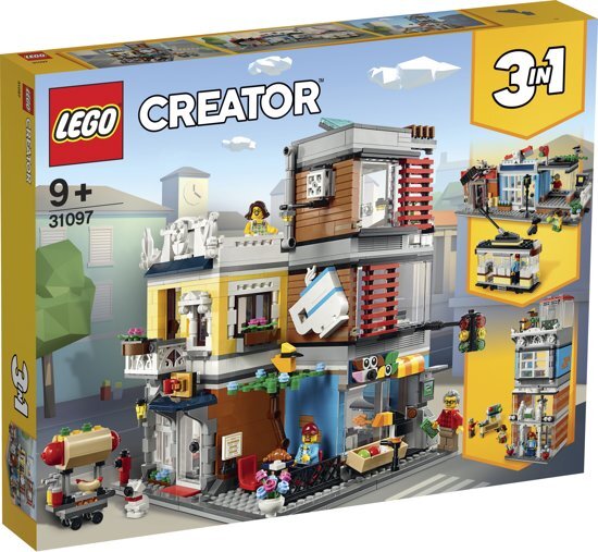 lego Creator Woonhuis, Dierenwinkel & CafÃ© - 31097 Bedien je klanten in je eigen dierenwinkel en cafÃ© en beleef allerlei stadse avonturen met deze geweldige 3in1 set!