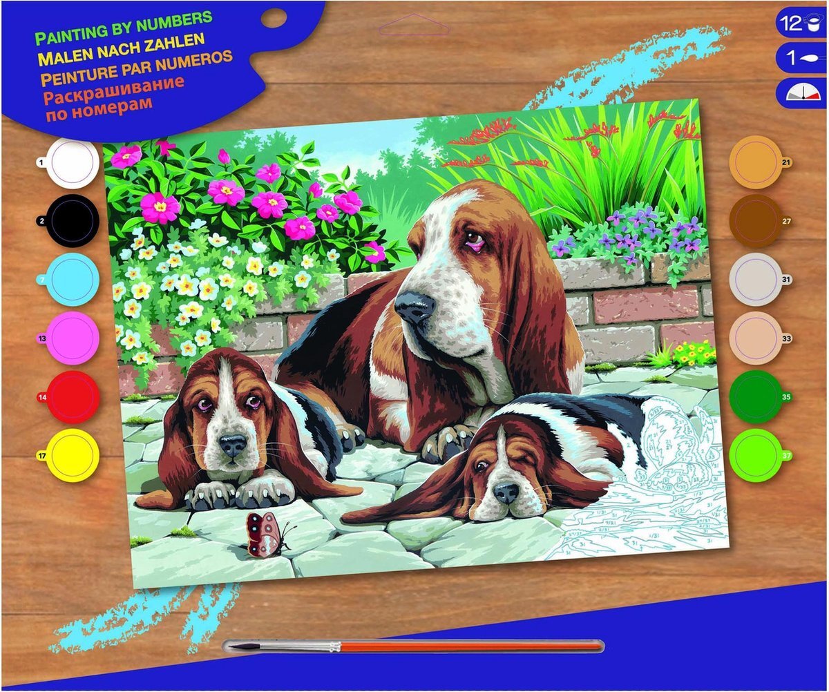 Sequin Art Schilderen op nummer Senior Basset Honden