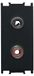 TEM Connecteur de haut-parleur, 2x RCA, 1 mètre, noir, modulaire, sans cadre, modèle KM22SB-B TEM, adapté pour PD12 0980