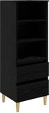 vidaXL Highboard Zwart Eiken 40 x 36 x 110 cm Bewerkt Hout
