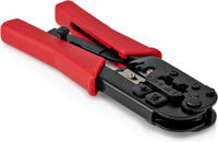Allteq Modulaire krimptang - Krimpen, strippen en knippen - Geschikt voor RJ45 - Metaal - Rood