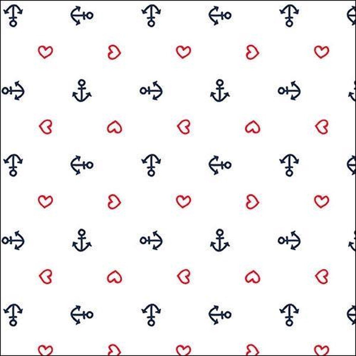 Ambiente Anchor Heart White papieren servetten