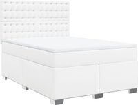 vidaXL Boxspring met matras kunstleer wit 140x190 cm