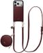 AVY Leren Hoesje geschikt voor Apple iPhone 17 Pro | Met Koord en Mini Telefoontasje | Compatibel met MagSafe | Leather Case met 130CM Koord & Pouch | Long Leather | Burgundy