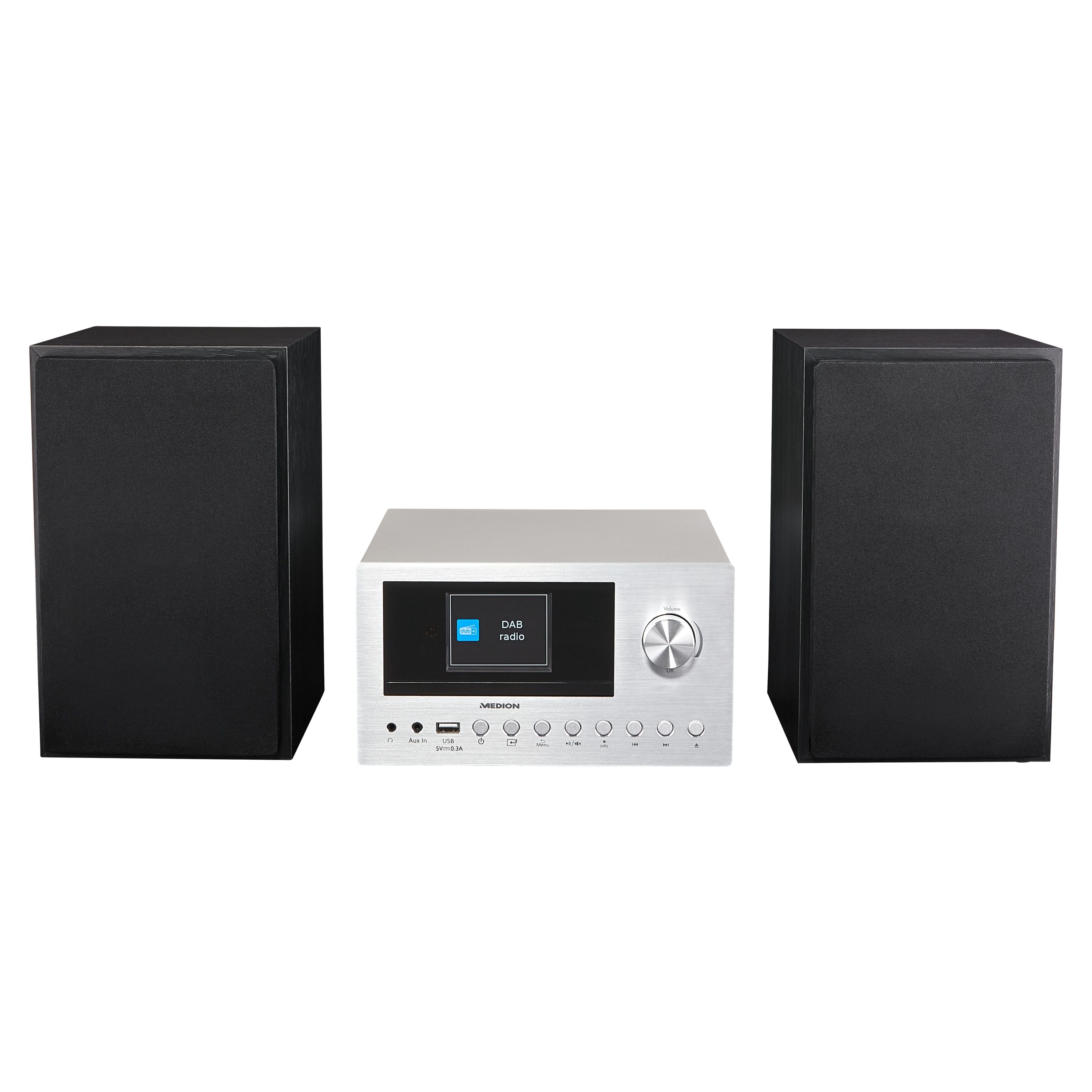 MEDION P85003 Micro Audio System - DAB+ - WiFi - CD Player - Bluetooth - Silver