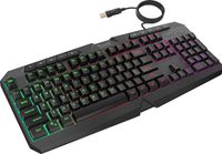 Swissten, clavier de jeu, éclairage RVB, étanche (IPX4), USB, noir