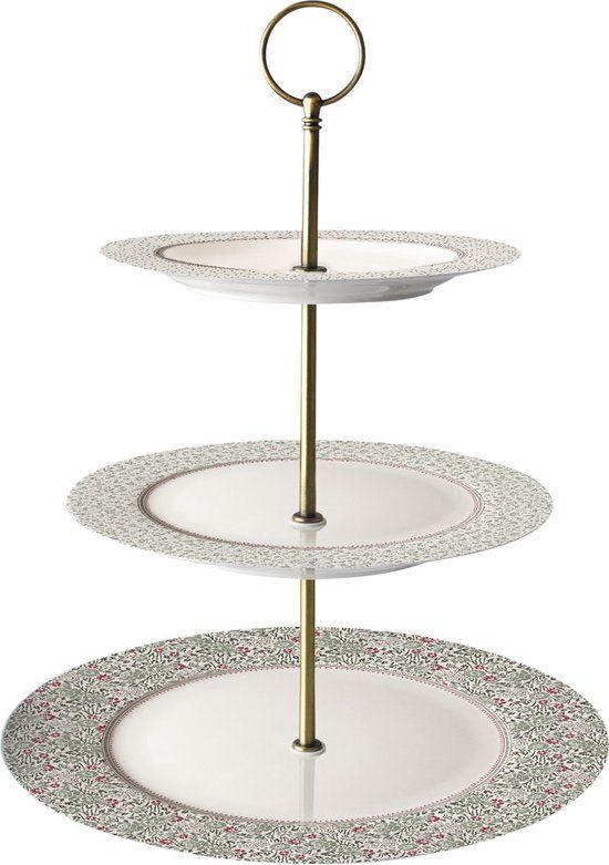 Laura Ashley Wild Clematis Collectables Etagere 3-Laags - Porselein - Vaatwasserbestendig