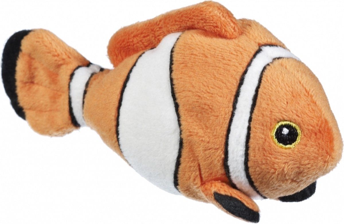 Nature Planet Knuffel clownvis oranje/wit 13 cm - Nemo