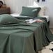 Dark green cotton bedding set with 2 pillowcases