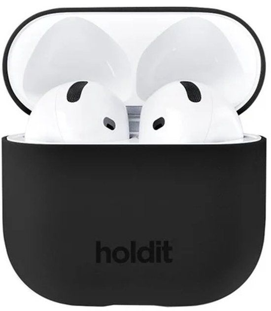Holdit Silicone Case voor de Apple AirPods 4 - Zwart