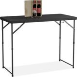 Relaxdays Campingtafel inklapbaar - Tuintafel in hoogte verstelbaar - 6 personen - Zwart