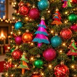 Inge-glas Inge Christmas Kerstballen en kerstboom ornamenten - 31 stuks - gekleurd - kunststof