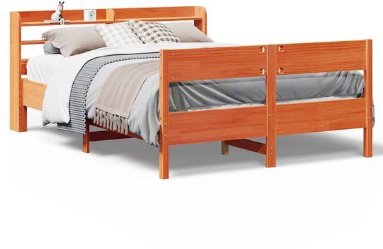 vidaXL Bedframe Massief Grenenhout Wasbruin 120x190 cm