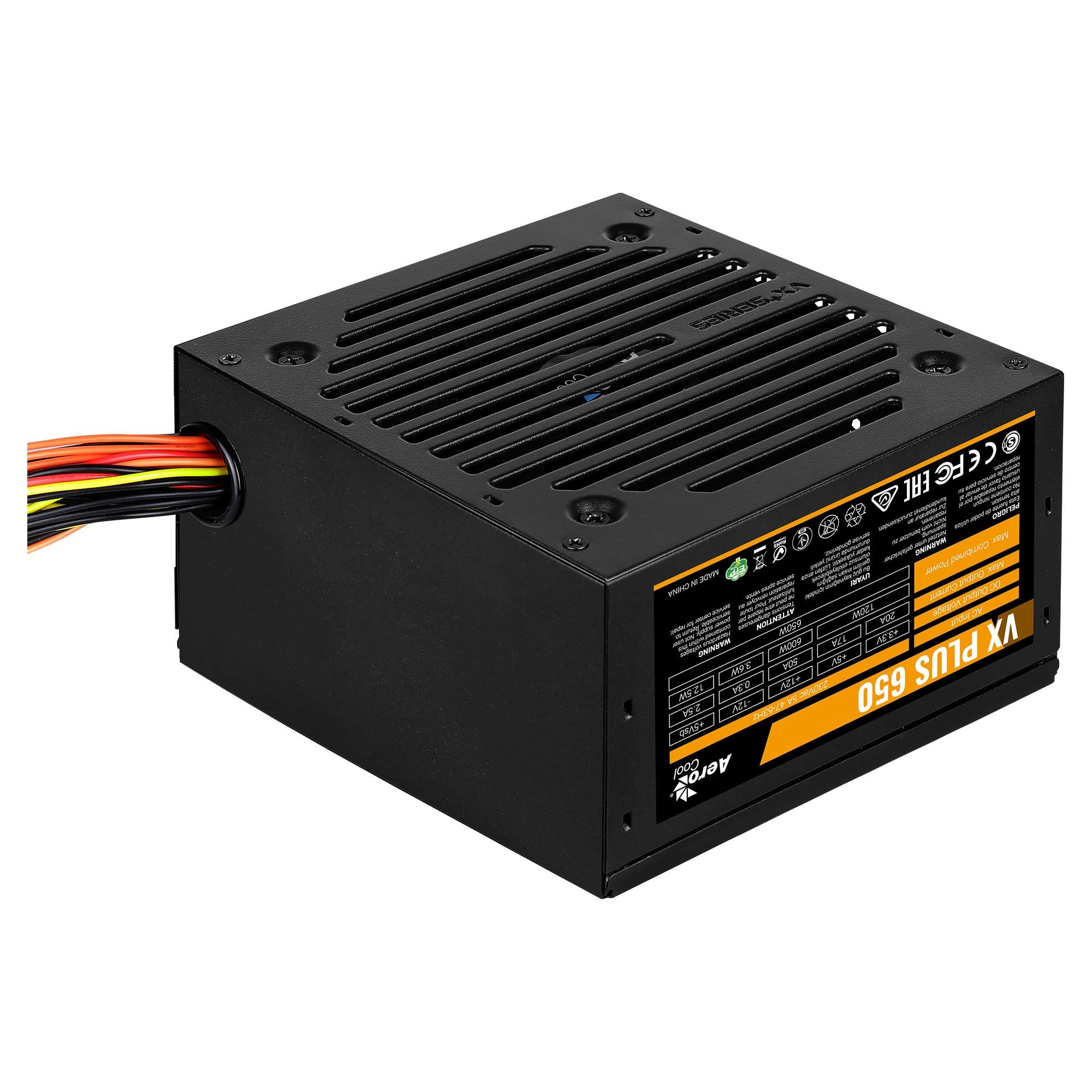 Aerocool VX PLUS 650 - Voeding - 650W - Zwart