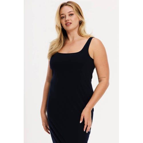 YOEK midi jurk donkerblauw