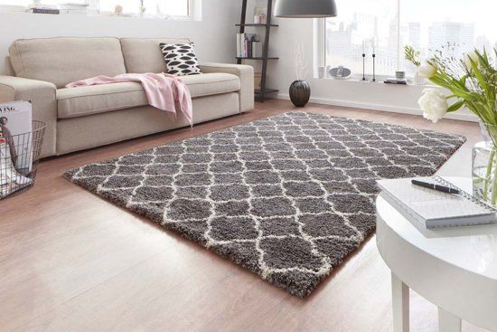 Mint rugs Modern Design Vloerkleed Luna 102746 160x230 cm Grijs & Crème