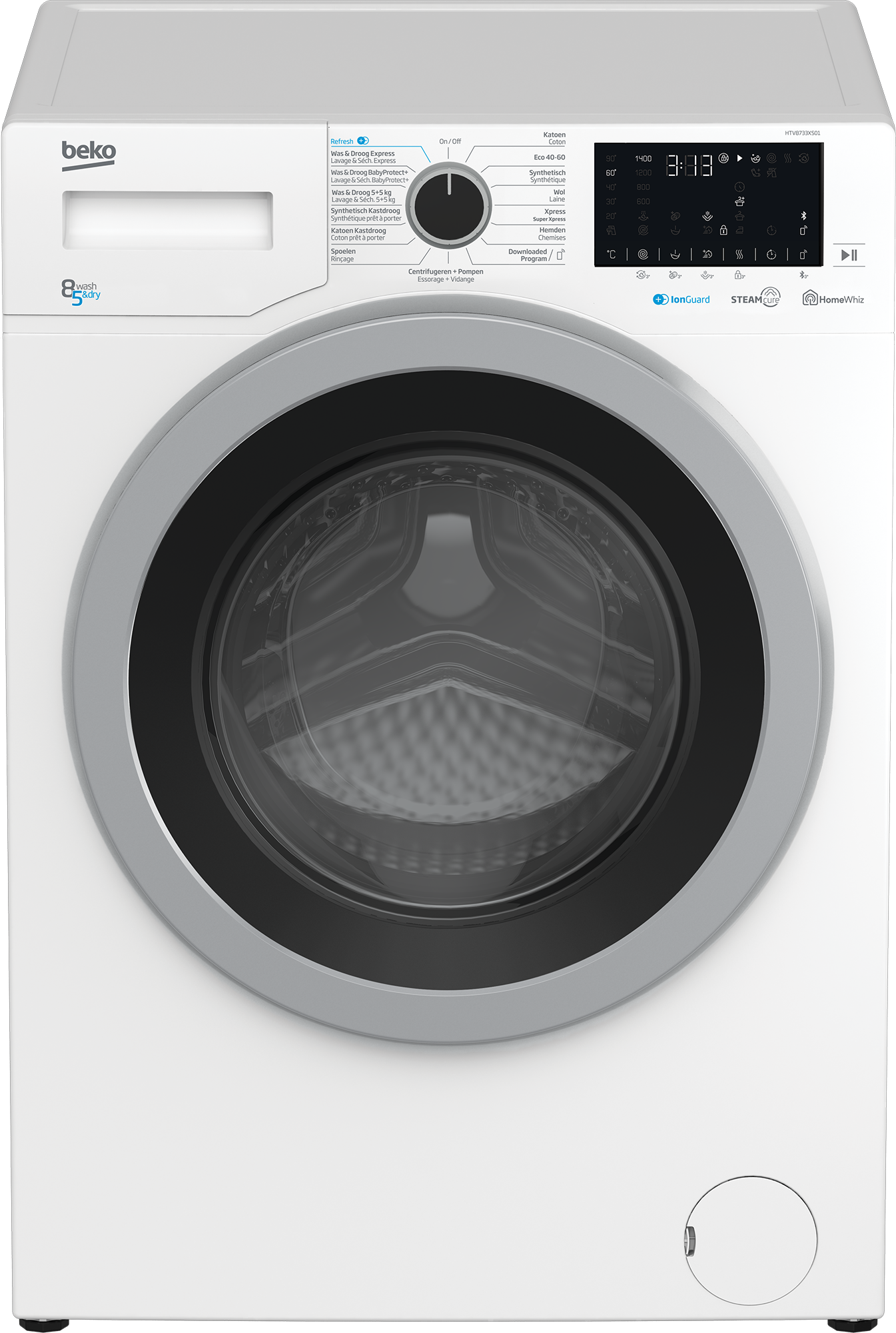 Beko HTV8733XS01 - Was-droogcombinatie - 8 kg - 1400 RPM - Wit