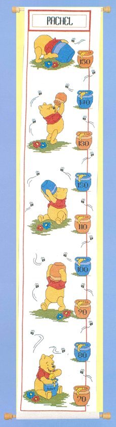 Designer Stitches borduurpakket H19 winnie the pooh, groeimeter/meetlat