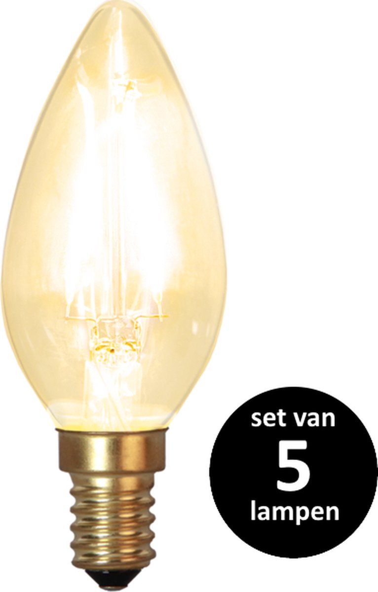 Star Trading LED Kaars lamp lichtbron - E14 - Niet dimbaar - Super Warm Wit <2200K - 1.5 Watt - set van 5