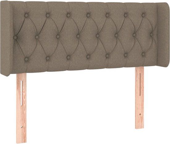 vidaXL Hoofdbord met randen stof taupe 93x16x78/88 cm