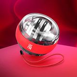 Hi5 Hand- en onderarmtrainer Wristball voor sport en dagelijks gebruik, krachttrainer met rubberen grip en lichtfunctie, rood