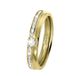 Lucardi Dames Ring met zirkonia - Ring - Cadeau - 14 Karaat Goud - Geelgoud