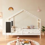 en.casa Kinderbed Lorenskog huisbed met matras 200x90 cm wit