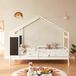 en.casa Lit enfant Lorenskog lit maison avec matelas 200x90 cm blanc