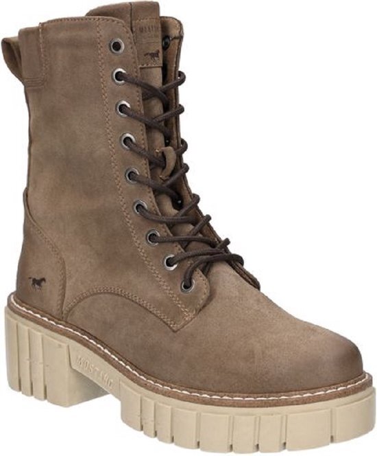 Mustang dames veterboot - Taupe - Maat 38