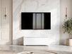 AX LIVING meuble TV, meuble bas, 100 cm, couleur : blanc, mat/brillant, pour pose au sol