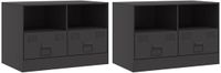 vidaXL Tv-meubelen 2 st 67x39x44 cm staal zwart