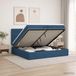 Prolenta Maison Exclusive Lit Ottoman exclusif avec matelas et tête de lit, couleur bleue, dimensions 200 x 200 cm, revêtement en tissu
