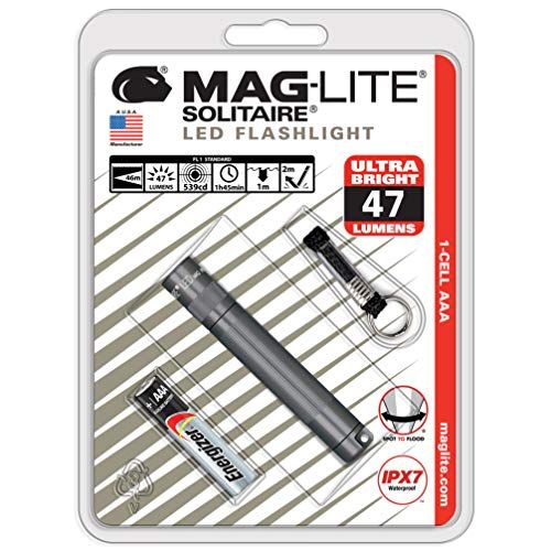 Maglite Solitaire LED Zaklamp - Titanium Grijs - 37 Lumen - Incl. Batterij