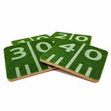 Merkloos / Sans marque 40YARDS American Football Onderzetters in Grasveld Design (4 Stuks) voor Glazen & Kopjes: Geweldig als Voetbaldecoratie of Cadeau - Zacht, Synthetisch Gras