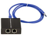 KALEA-INFORMATIQUE USB 3.0 naar 2 poorten RJ45 LAN GIGABIT ETHERNET 10 100 1000 kabel met ASIX AX88179 Dual Chipset