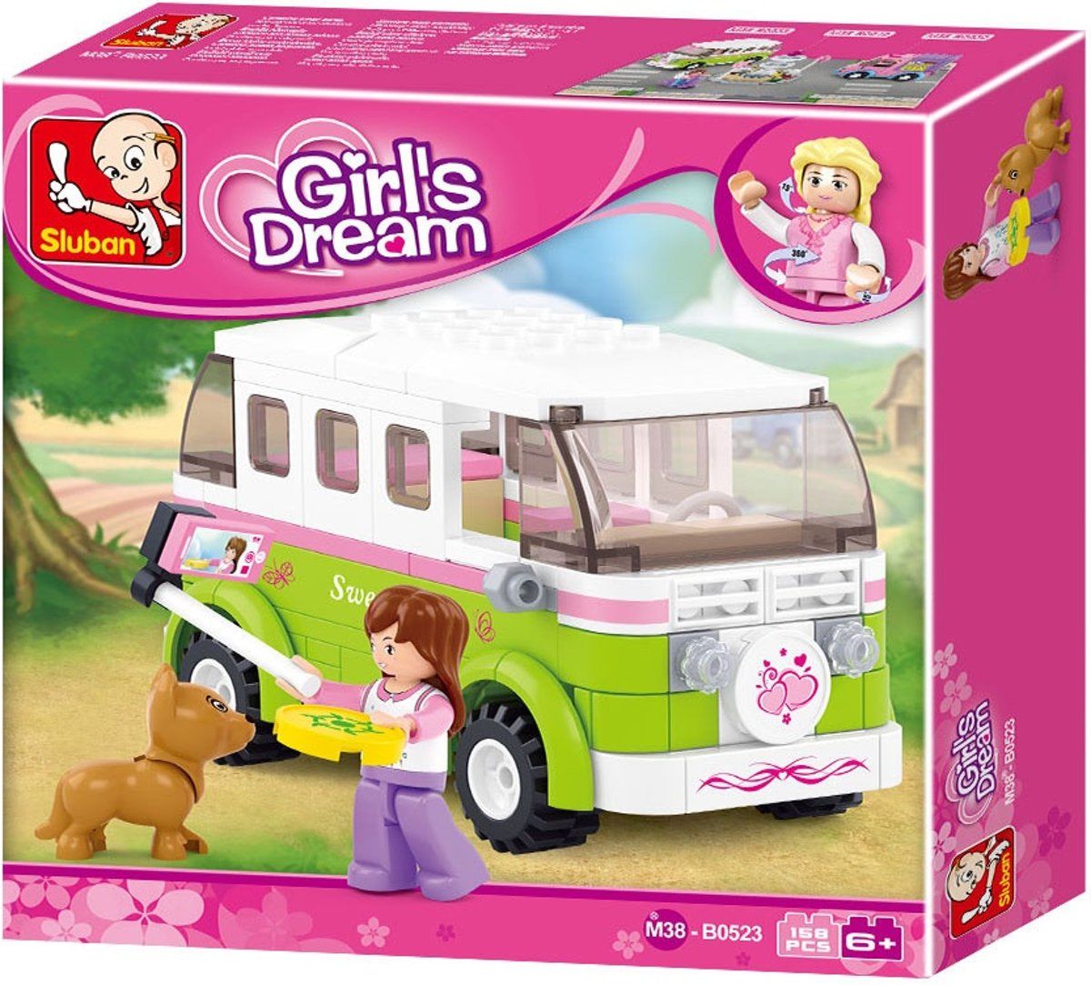 Sluban B0523 Kampeerwagen - Meisjes - Kunststof - Groen/Roze - 2018