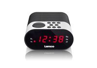 Lenco CR-07 - Wekkerradio - FM - Klok - Zwart/Wit