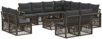 vidaXL Tuinbankenset 12 st Grijs poly rattan
