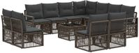 vidaXL Tuinbankenset 12 st Grijs poly rattan