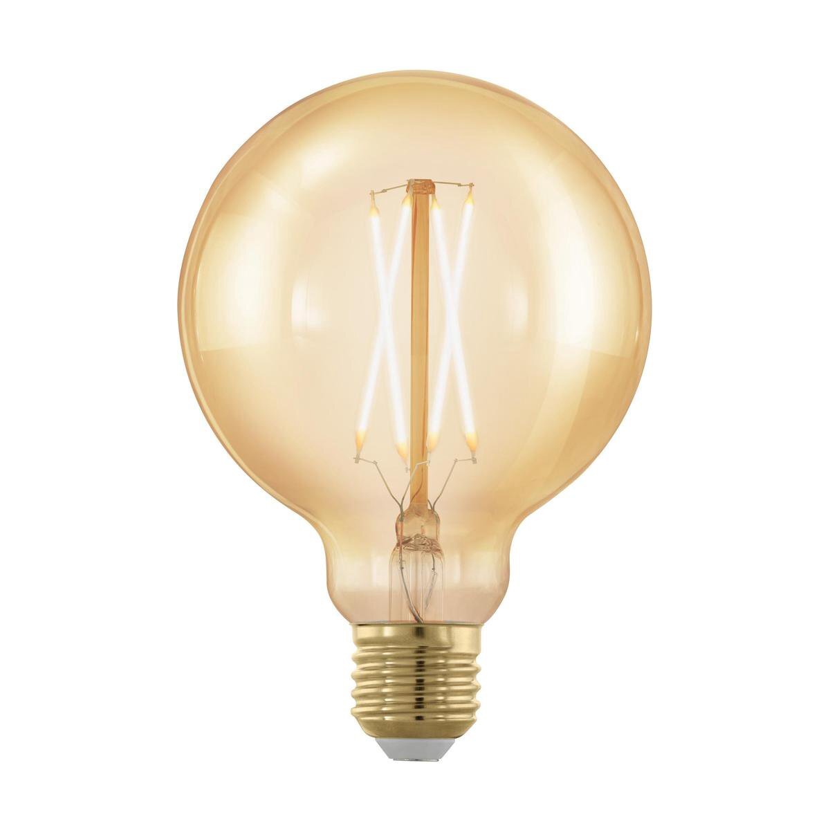 EGLO Golden Age Lichtbron - E27 - Ø 9,5 cm - Dimbaar - 4W - 1700K - Amber