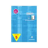 Clairefontaine 6148Cpack Pak met 5 Gelijmde Notitieblokken Lichtblauw - A4 21x29,7 cm - 100 Uitscheurbare Pagina’s 4-Kleuren Indeling Speciaal Slechtzienden Interlinie 3mm - Wit Papier 90 g - Gecoate Kartonnen Omslag