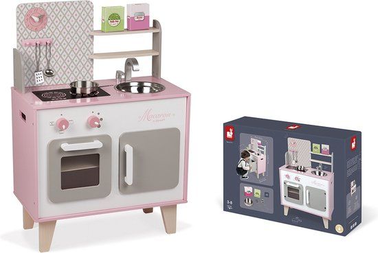 Janod Macaron Keuken - Speelgoedkeuken met Accessoires - Vanaf 3 Jaar
