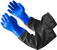 Merkloos / Sans marque Lumehelbed Handels GmbH Rubberen Handschoenen Lang PVC Handschoenen met lange mouwen Waterdichte vijverhandschoenen 68 cm Blauw Zwart Unisex One Size