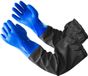 Merkloos / Sans marque Lumehelbed Handels GmbH Rubberen Handschoenen Lang PVC Handschoenen met lange mouwen Waterdichte vijverhandschoenen 68 cm Blauw Zwart Unisex One Size