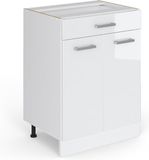Vicco R-Line Keukenonderkast – 60 cm met lade, zonder werkblad Wit Hoogglans